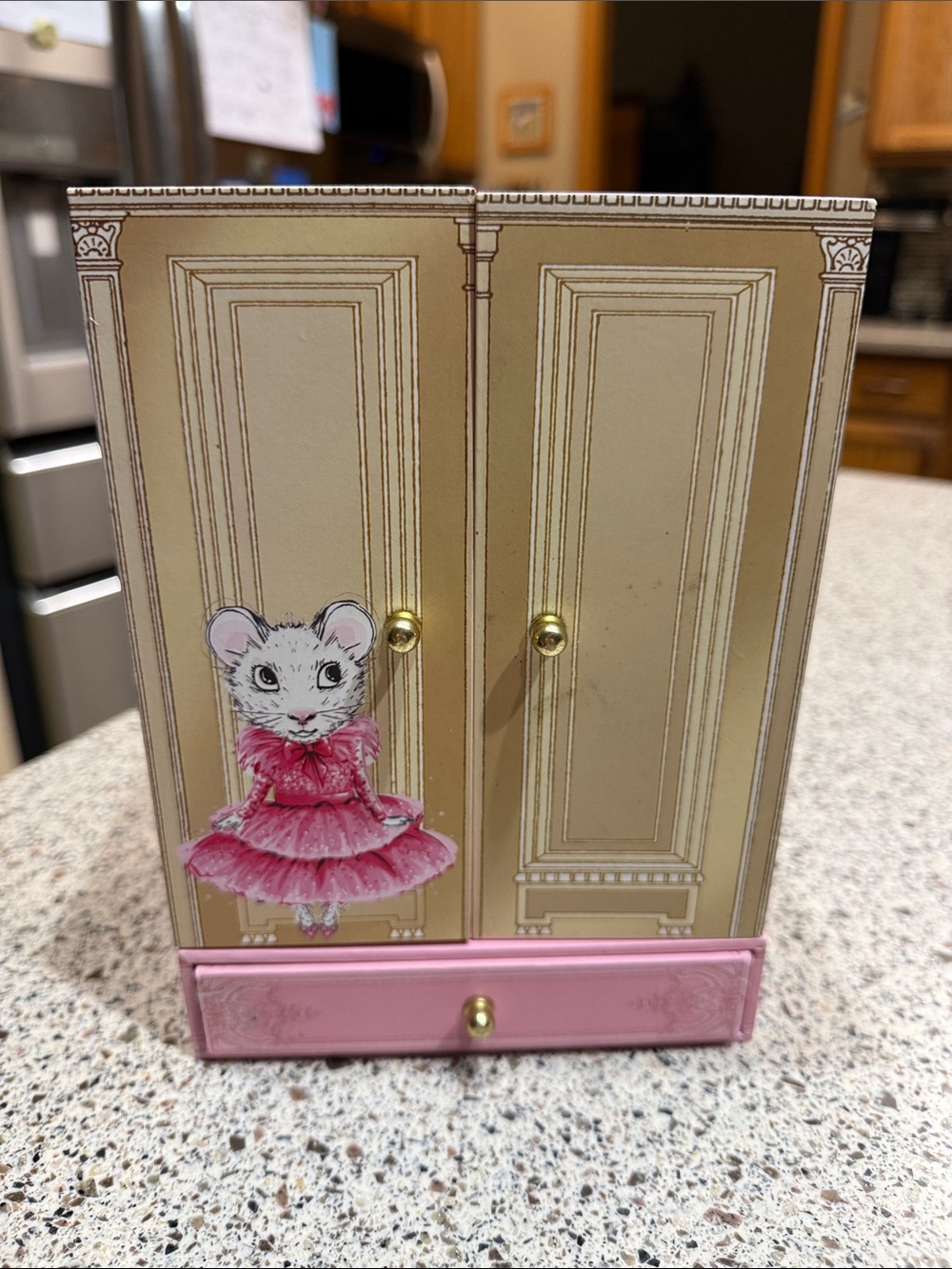 Pink & Cream Mouse-Themed Jewelry Armoire Organizer